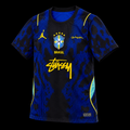 Brazil Midnight Blue Stüssy Football Jersey
