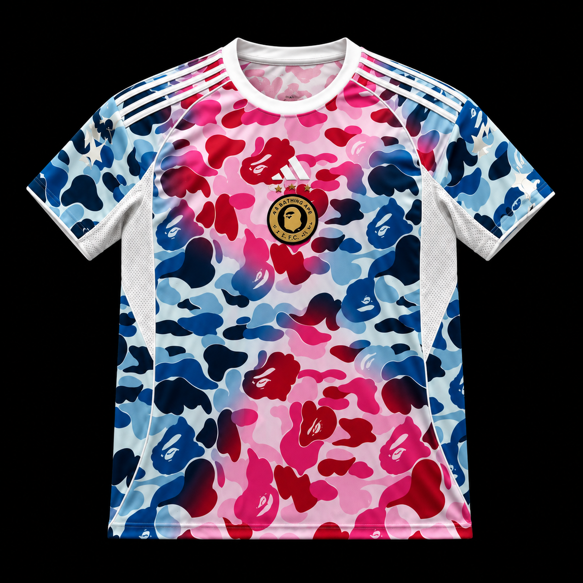 BAPE Pink & Blue Camo Football Jersey