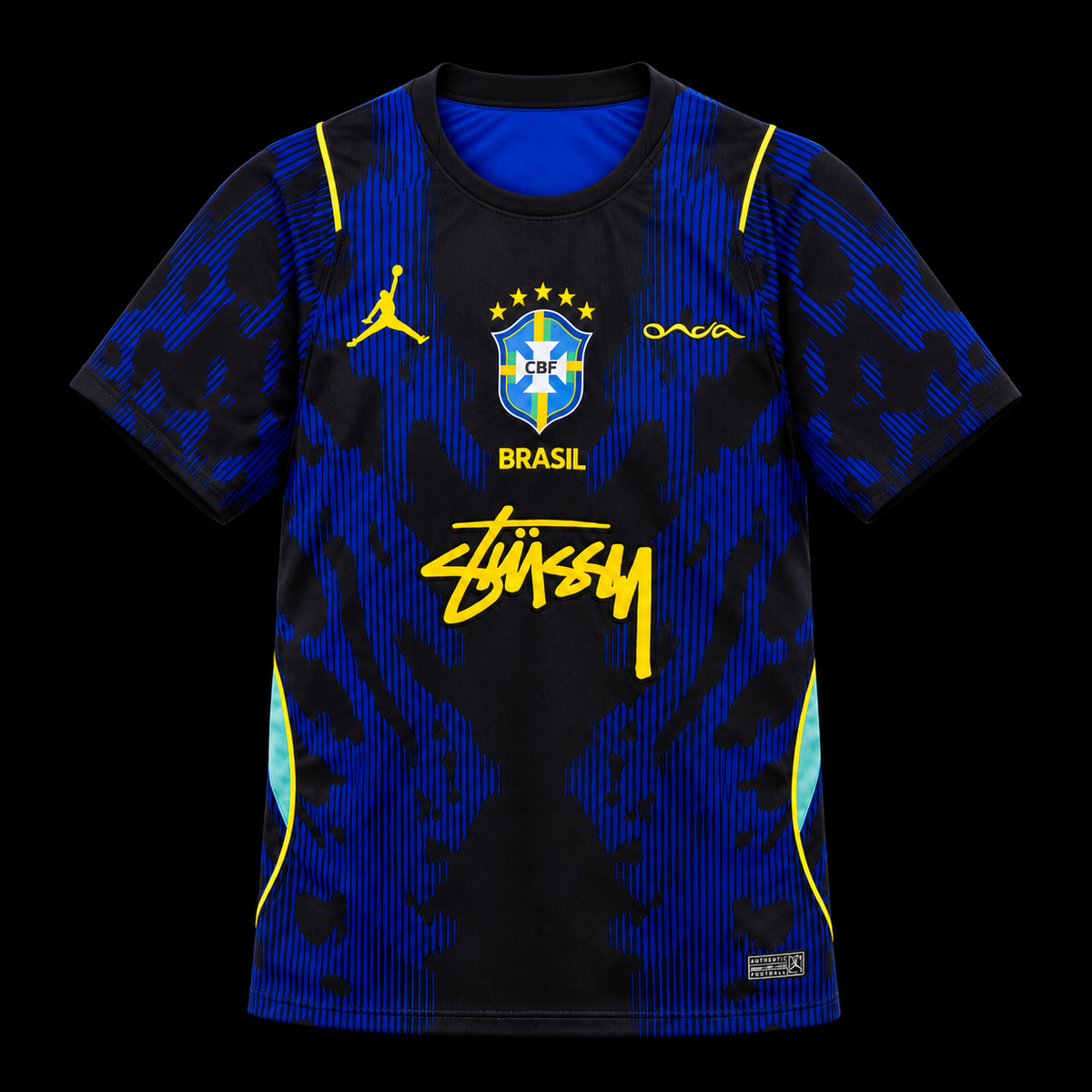 Brazil Midnight Blue Stüssy Football Jersey