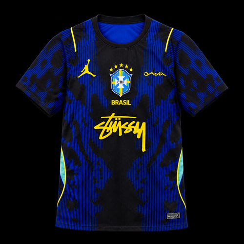 Brazil Midnight Blue Stüssy Football Jersey